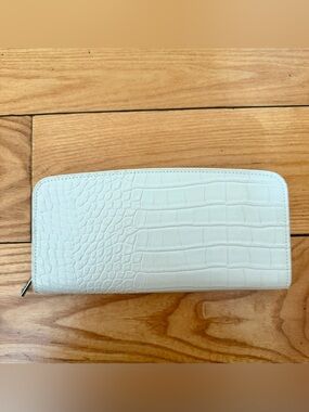 a new day White Croc-Embossed Zip Wallet/Clutch